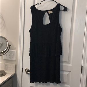 Boutique Black Lace Peplum Dress